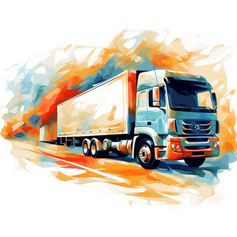 Vector & 4K Lorry Clipart in Impressionistic Art Style – IMAGELLA