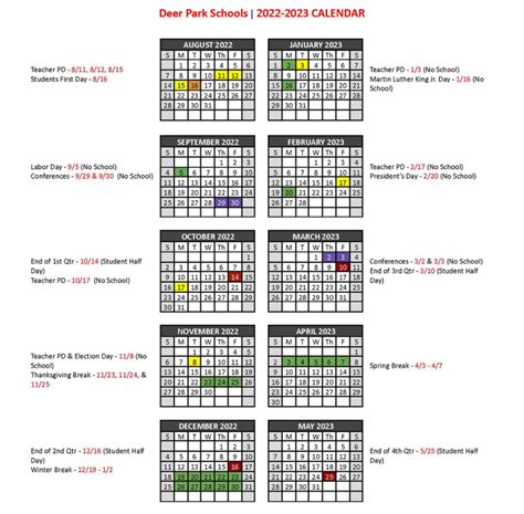 District Calendar (PDF) - Deer Park Jr./ Sr. High School