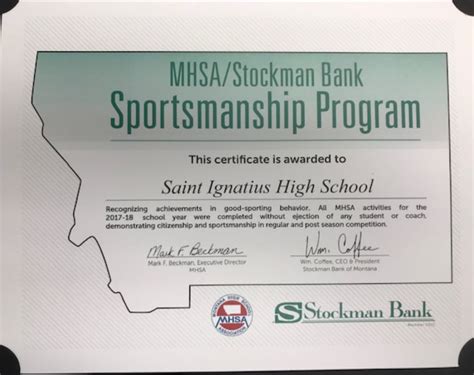 Sportsmanship Program Award | St. Ignatius Public Schools