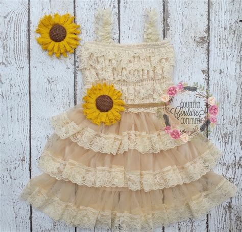 Sunflower Flower Girl dress Sunflower Dress by CountryCoutureCo