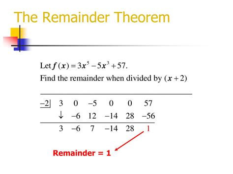 The Remainder And Factor Theorems Worksheets Answers