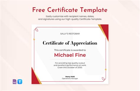 Word Certificate Template - 63+ Free Download Samples, Examples & Format!