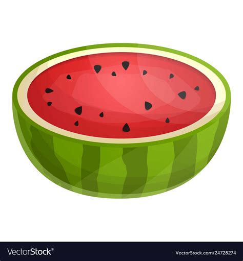 Juicy half watermelon icon cartoon style Vector Image