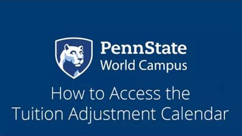 Tuition Adjustment | Penn State World Campus Student Center