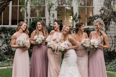 Blush Pink Mismatched Bridesmaid Dresses