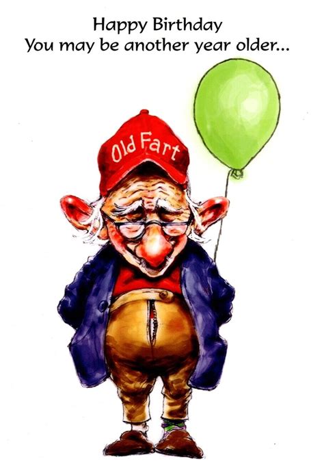 Funny Happy Birthday Old Fart Not Out Of Gas Coot Coots Biddy Greeting Card ...