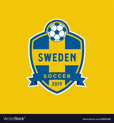 Sweden flag championship soccer crest Royalty Free Vector