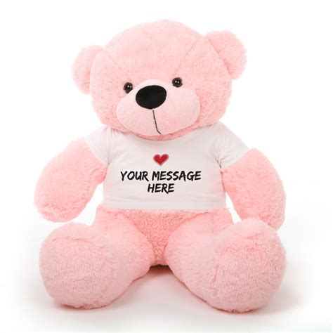 Personalized Teddy Bear Lady Cuddles 38inch with Customizable Heart ...