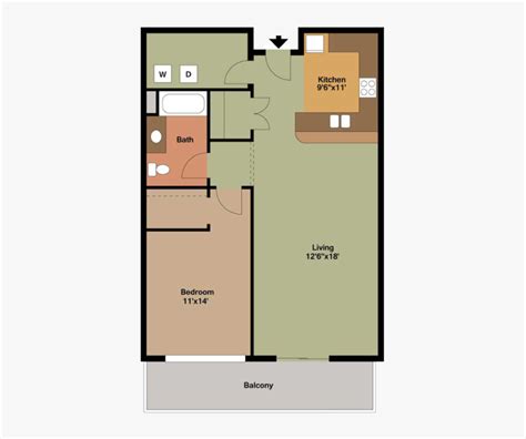 1 Bedroom Apartment Floor Plans With Dimensions Hd Png Kindpng