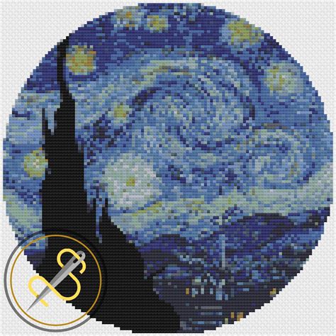 Starry Night Cross Stitch Pattern Vincent Van Gogh / Famous - Etsy