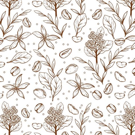 Free Vector | Hand drawn coffee bean drawing pattern