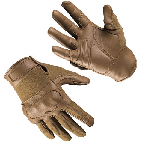 Mil-Tec Tactical Gloves Leather / Kevlar Dark Coyote | Gloves ...