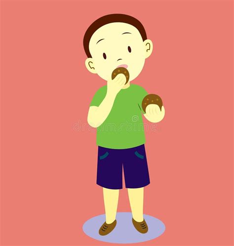 Kids Eating Cookies stock vector. Illustration of cookie - 14018961