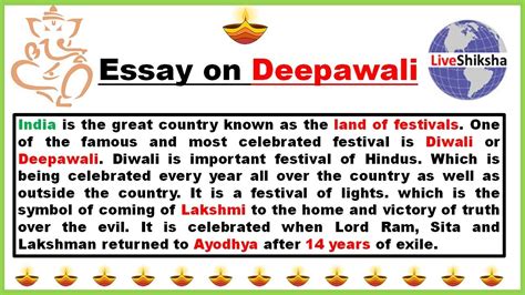 500 words essay on diwali - Diwali Essay In English : | | | Words For ...