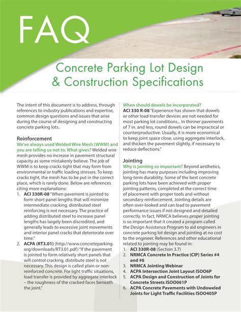 (PDF) Concrete Parking Lot Design & Construction Specifications ...