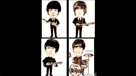 Drawing the Beatles Cartoon Portraits!!! - YouTube