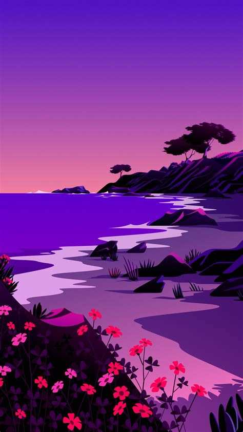 Details more than 57 purple sunset beach wallpaper latest - in.cdgdbentre