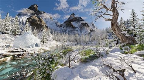 Igloo Snow landscape Scene 3D model | CGTrader