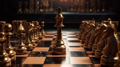 Group Of Chess Pieces Stand On A Black Chessboard Background, 3d ...