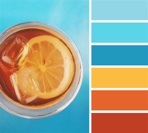 Orange and teal color scheme , summer color palette