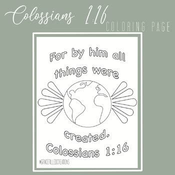 Colossians 1:16 Coloring page by Grace Filled Creations | TpT