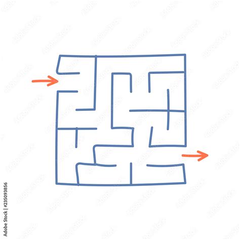 Square maze. Game for kids. Puzzle for children. Easy level of ...