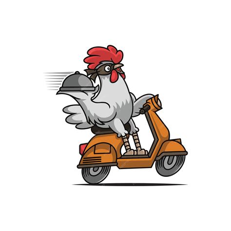 Premium Vector | Chicken hero delivery mascot