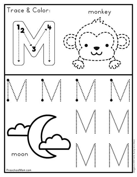 Free Letter M Alphabet Learning Worksheet for Preschool - Worksheets ...