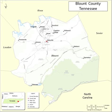 Map of Blount County, Tennessee - Where is Located, Cities, Population ...