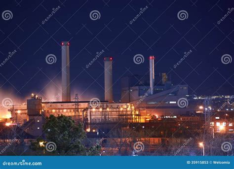 Industrial Zone at Night stock image. Image of urban - 35915853