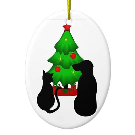 Pets Christmas Dog and Cat Ornament | Zazzle.com | Dog christmas ornaments, Christmas animals ...