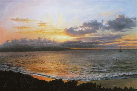 Beach Sunset Painting | 24" x 36" - Oil on Canvas | Flickr