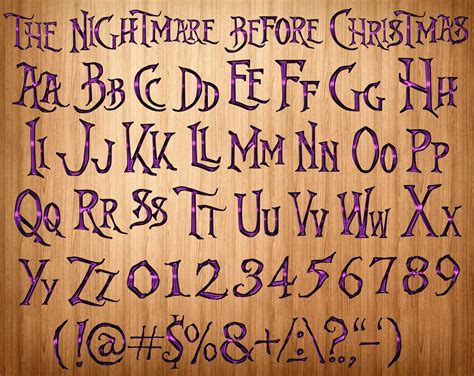 Nightmare before christmas font png nightmare before | Etsy