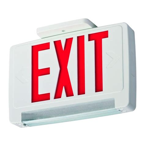 Lithonia Lighting Concealed Polycarbonate LED Optics Exit Sign/Emergency Light Combo-ECB1R LED ...