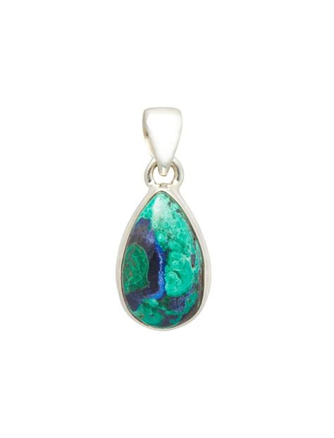 Azurite Malachite Pendant - Sterling Silver - No.700 | New Moon Beginnings