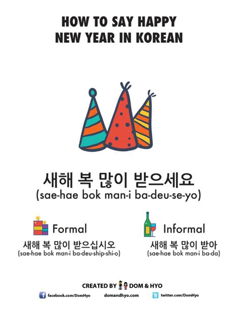 How to Say Happy New Year in Korean | Learn Korean with Fun & Colorful Infographics - Dom & Hyo