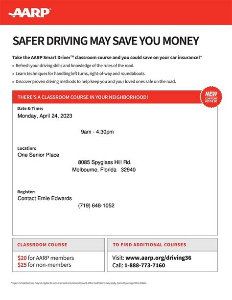 AARP Smart Driver Course - One Senior Place