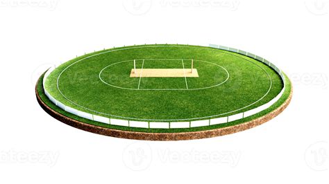 Round cricket stadium Cut out earth Empty Play Ground 3d illustration ...