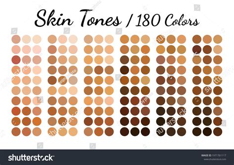 Skin Tones Color Palette Swatches, Procreate Skin Tone, Chart, Colours For Drawing Skin Digital ...