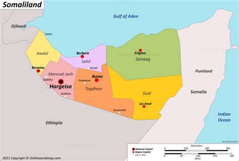 Somaliland Map Regions