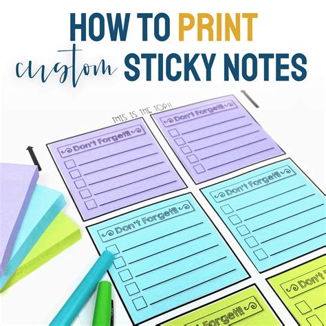 How to Print Custom Sticky Notes with a Free Template - Happy Teacher Mama