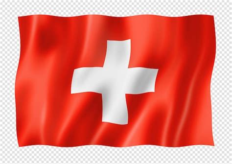 Premium PSD | Swiss flag isolated on white banner