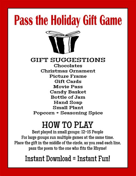 Pass the Gift Game, Pass the Present Game, Pass the Parcel Game, Christmas Party Game, Christmas ...