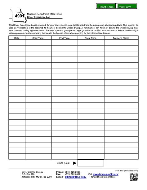 Free Printable Driver Log Book - Printable Templates