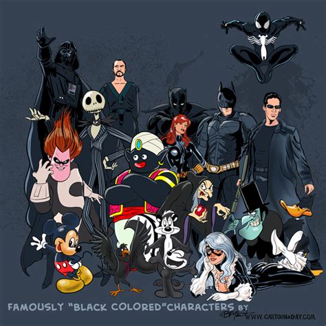 Famously Black Colored Characters Cartoon