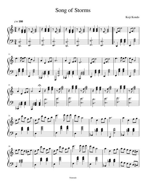 Song Of Storms Piano Sheet Music Hard