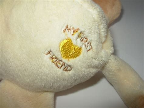 Goffa My First Friend Plush Elephant Stuffed Animal Baby Lovey Tan Brown Heart - Plush Baby Toys