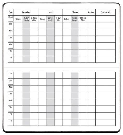 printable blood glucose and insulin log | DLB-11 Skivertex Diabetes Log ...