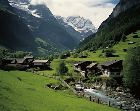 Villages In Elbern Valley Switzerland Background, Architecture, Clouds, Grindelwald Background ...