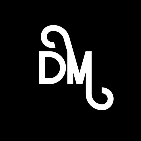 DM letter logo design on black background. DM creative initials letter logo concept. dm letter ...